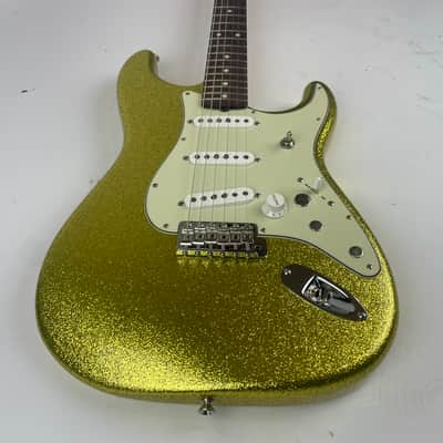 Fender Custom Shop Dick Dale Stratocaster 2021 - Chartreuse Sparkle All Papers, floor sheet, and  Fender Custom Shop Case.. image 3