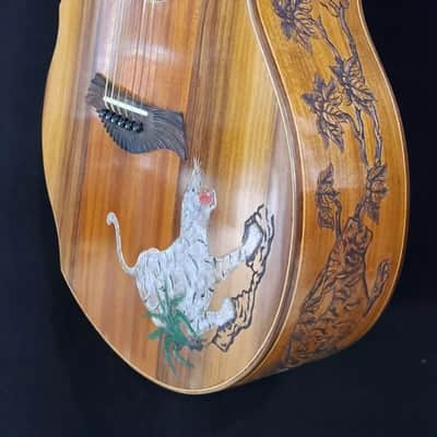 Blueberry Handmade Grand Concert Cutaway Guitar Tiger Motif image 13