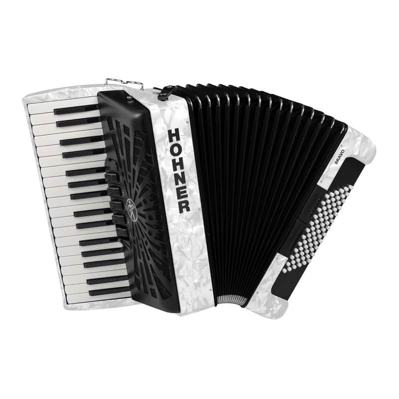 Hohner Bravo III 72 Chromatic Piano Key Accordion (Pearl White) image 1