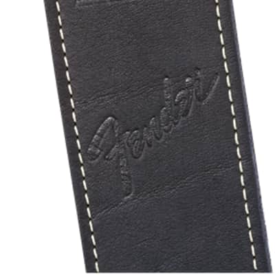 Fender® Monogram Leather Strap, Black Guitar Strap, Part Number #0990681006 image 2