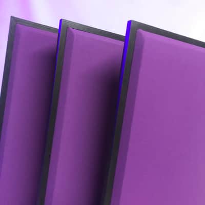 Custom Framed Acoustic Wall Panel | Grape Fabric & Black Wood Frame | Furniture-Quality Sound Absorbing Panel | Recording Studio, Home Studio, Mixing Room, Podcast Studio, Home Theater, Listening Room, Office & Vocal Booth | Made in USA image 2