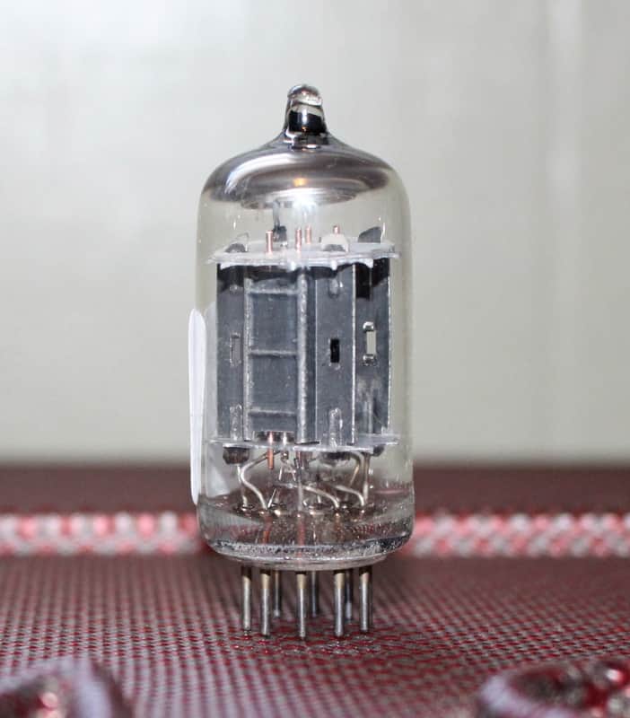 MARCONI 12AX7 GE RVC ECC83 CANADA BLACK PLATE HALO GETTER VINTAGE 1960ISH image 1