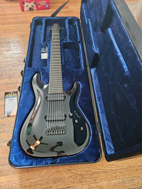 Schecter Blackjack C-8 Black with Red Binding, Case NOT included image 1