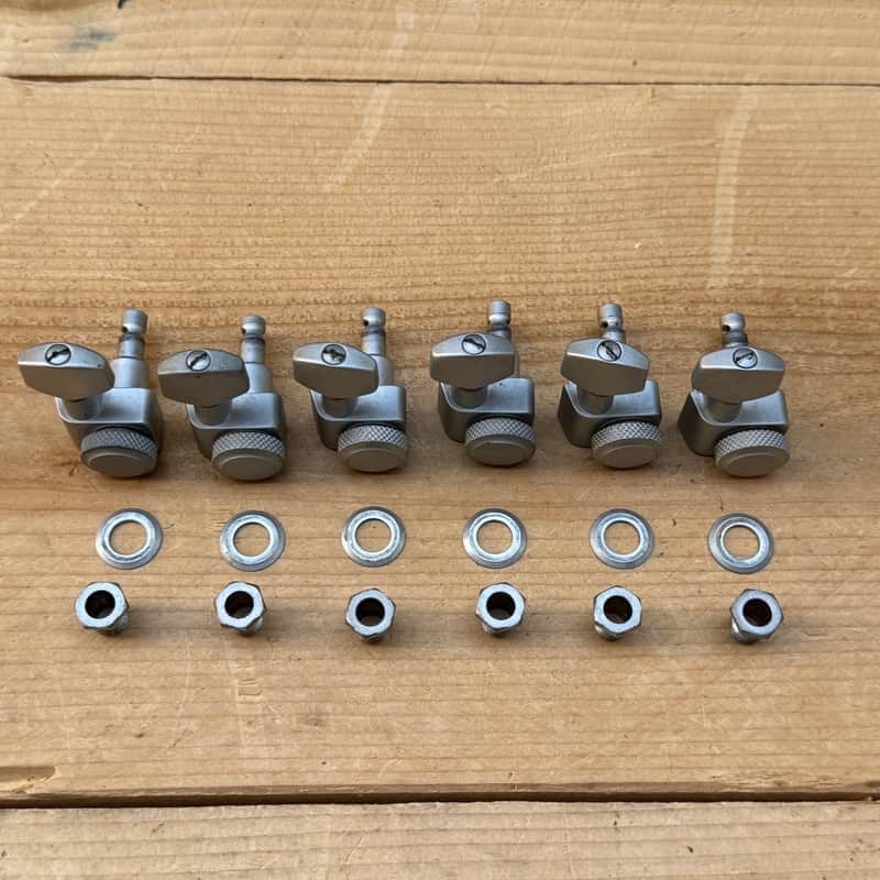 Vintage 1990’s Genuine Fender Stratocaster / Telecaster Locking Tuners Tuning Heads - Satin Chrome image 1