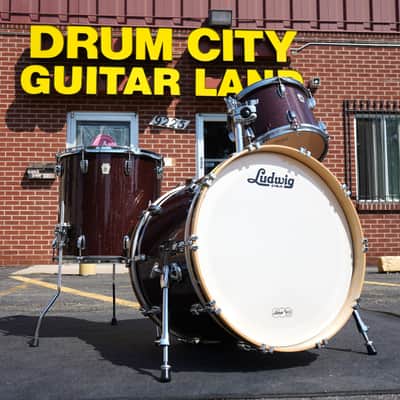 Ludwig USA Classic Maple 3pc Shell Pack - Burgundy Sparkle Wrap | 12", 16", 22" LUDWIG -USA Showroom Shell Pack! image 1