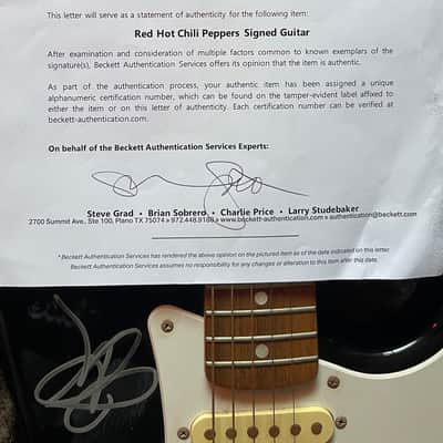 Red Hot Chili Peppers Signed / Authenticated Guitar image 3