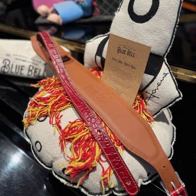 Blue Bell Straps Johnson Caiman “ ONE OF A KIND”  Custom Cherry Red Exclusive for Al’s Music Factory image 7