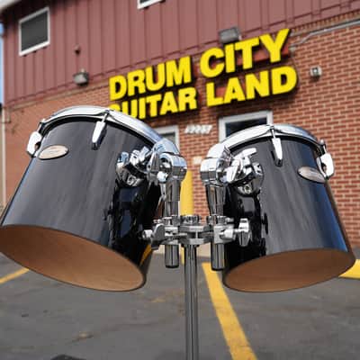 Pearl Concert Series Midnight Black Wrap 10" & 12" Tom Set With Stand Model #PTE-1012 image 1