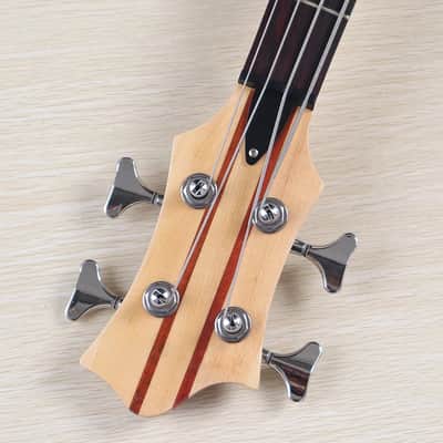 Custom 4 String Electric Bass, Burlwood Top Ash Body, Maple Neck, 24 Frets Fingerboard image 7