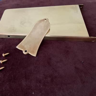 Gibson-NOS Maestro Tremolo cover plate, Raw Brass Blank image 2