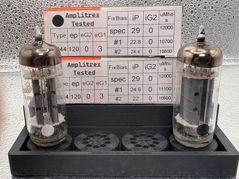 Amplitrex tested GE 7044 7119 5687 Vacuum Tube Pair dated September 1979 image 1