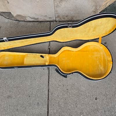 Univox Single Cut Guitar Hard Case 1970's - Black/Yellow image 2