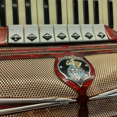 Fratelli Crosio Stradella N-2 Pietro Rossi Custom Chromatic Accordion 120 Bass - Red image 4