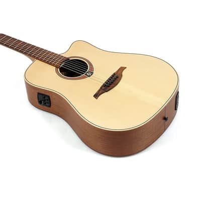 Lag Guitars Tramontane T170DCE Dreadnought Acoustic-Electric Guitar Regular Satin Natural image 3