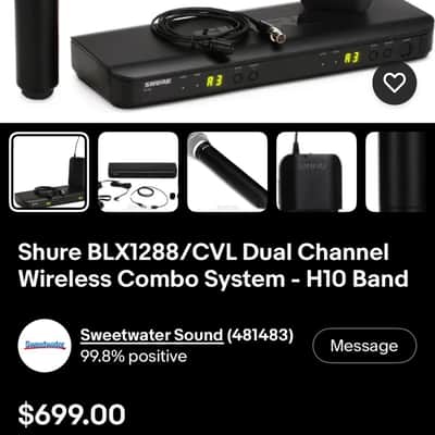 Shure BLX288. 2 Lavs and PG58 mic image 3