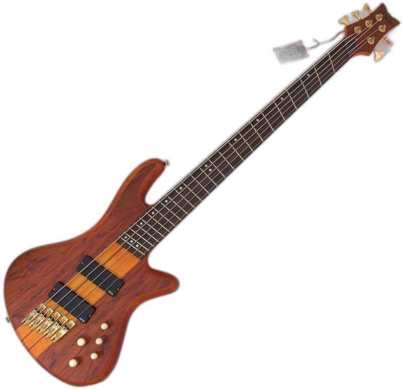 Schecter Stiletto Studio-5 Fanned Fret Bass Honey Satin B-Stock 0677 image 1