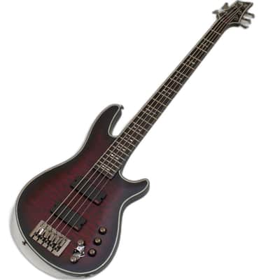 Schecter Hellraiser Extreme-5 Electric Bass Crimson Red Burst Satin B-Stock 1027 image 1