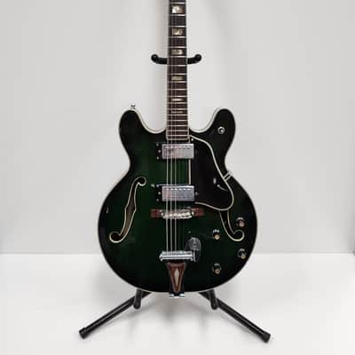Univox Coily U1825 Electric Semi-Hollow Body 1960's - Green Burst *No Case* image 1