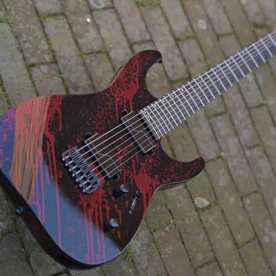 ESP USA M-7 HT Baritone - Blood Splatter image 10