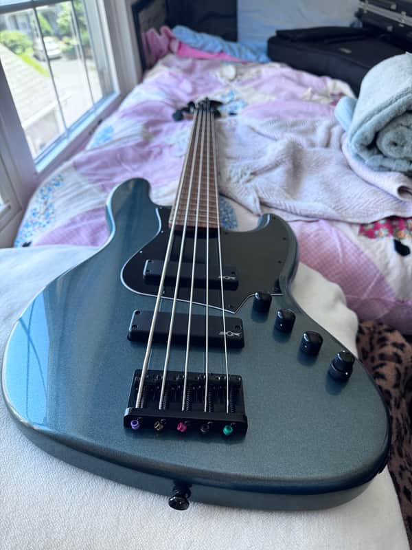 Squier Contemporary Active Jazz Bass V HH - Gunmetal Metallic image 1