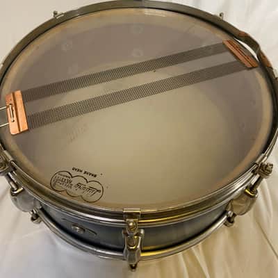 Slingerland Swingster Ensemble 22x12 Bass Drum and 14x5.5 Student Model Radio King 1955-1959 Blue/silver duco image 6