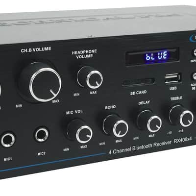 Technical Pro RX400X4 4 Channel 8 Speaker Bluetooth Home Receiver+Mic Inputs image 4