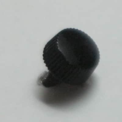 ONE used genuine Boss thumb screw (black hard plastic head) 1990s -2010s - HEAD: Black hard plastic- Top Side has light surface cloudiness, outer sides are ribbed - have some tiny nicks /  threaded shaft is silver color metal (but has discoloration) image 9