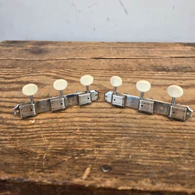 Kluson Deluxe Double Line 3x3 Nickel Shaft Tuners Vintage 1965-69 image 2