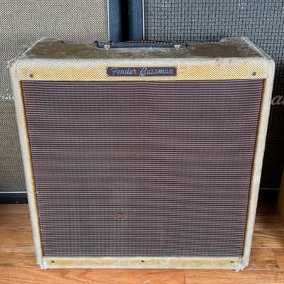 1956 Fender Bassman 5E6 Vintage Tweed Narrow Panel Pre CBS 4x10 Tube Combo Amplifier! image 3