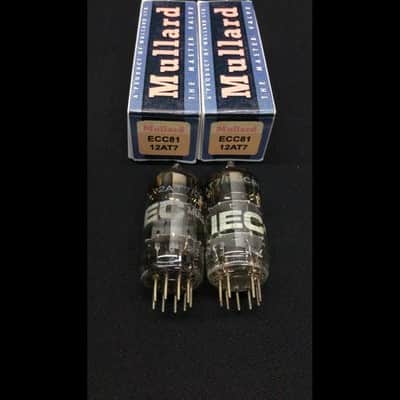MATCHED PAIR MULLARD 12AT7 ECC81 IEC Great Britain VINTAGE VACUUM TUBES 8.9829 image 1