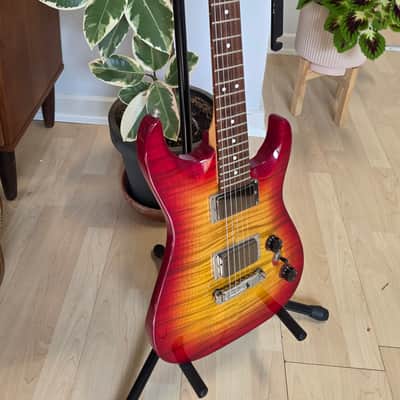 Jackson AT2T MIJ Japan 1997 - Cherry Sunburst Flame Top EMG HH Super Archtop AT1 Strat Pre-Fender Pro Professional 90s Guitar image 9