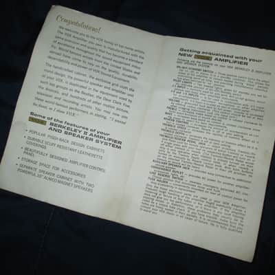 1960's Vox Berkeley Reverb Owner's Manual image 2