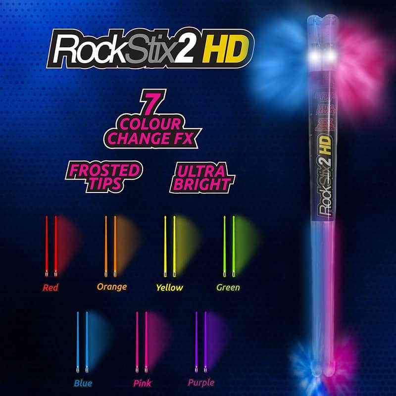 RockStix 2 HD Light-Up LED Drumsticks – 7-Color Change image 1