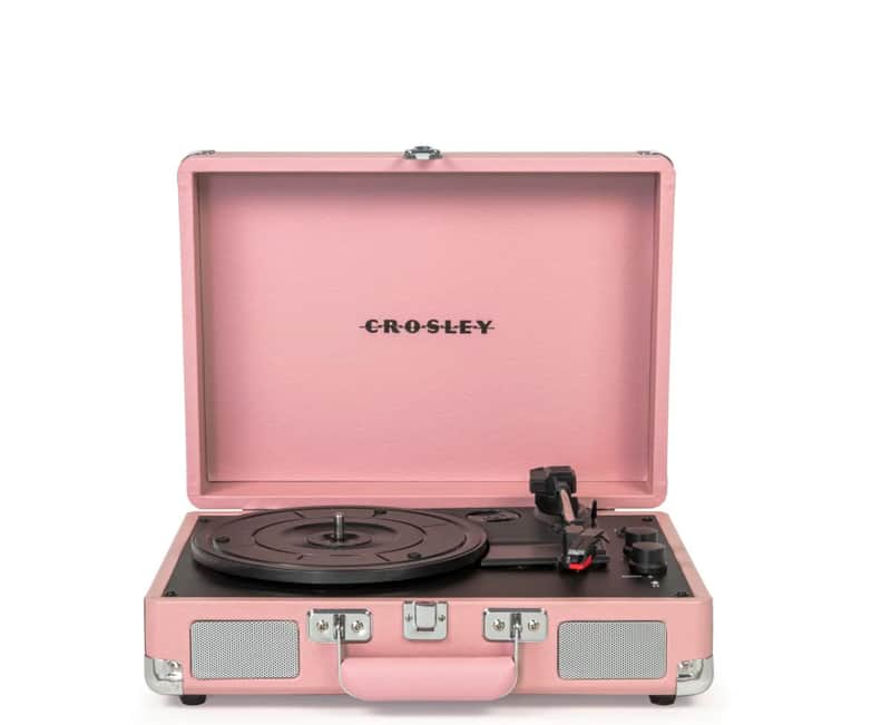 Crosley CR8005E-BH Cruiser Plus Suitcase Record Player - Bluetooth In/Out, 3-Speed, Blush image 1
