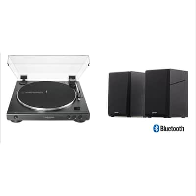 Audio-Technica AT-LP60X-BK -Package- Automatic Belt Drive Turntable Package with Edifier R990BT Bluetooth Speakers image 4