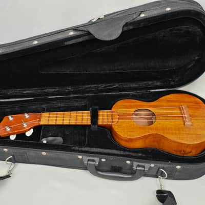 Vintage *RARE* SAM F. CHANG HONOLULU HAWAIIAN KOA 20 3/4” Soprano Ukulele w/Case image 23