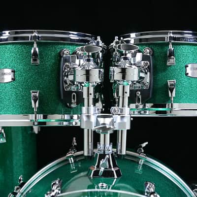 Yamaha Absolute Hybrid Maple 5pc 10/12/14/16/22 Jade Green Sparkle image 3