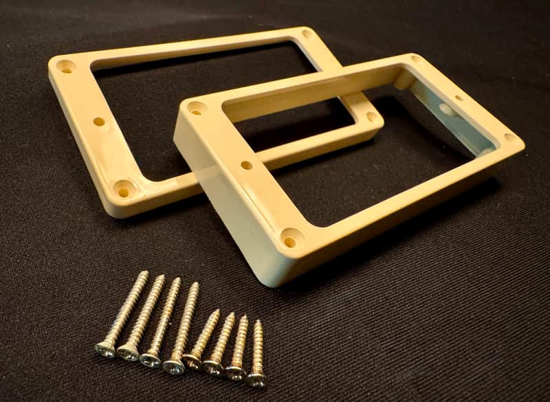 Gibson Custom Shop OEM 1959 M-69 Butyrate Humbucker Pickup Rings 1957-1960 - Vintage Light Cream with Aged Screws image 1