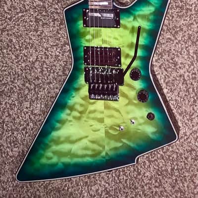 Schecter E-1 FR S Sustainiac Green Burst electric guitar sustainiac Floyd rose ohsc image 1