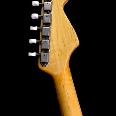 LEFTY! Boutique Custom Vintage Relic MM59 Musicmaster Shell Pink Nitro Pine 3/4 Size 22.5” Short Scale Clone Guitar 5.4 Lb HSC image 11