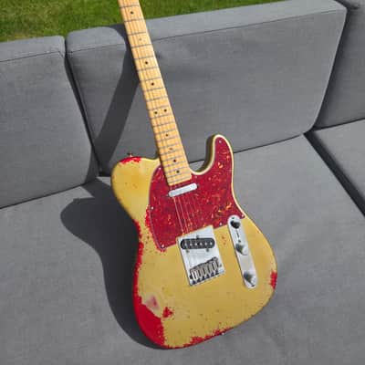 Fender American Telecaster Partscaster Relic 2005/2010 - Aztec Gold nitro over Candy Apple Red image 1