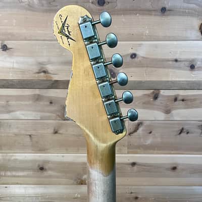 Fender Custom Shop Limited Edition 1964 L-Series Stratocaster Heavy Relic Electric Guitar - Aged Sherwood Green Metallic image 6
