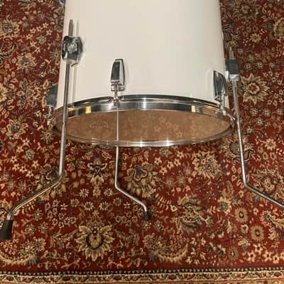 Vintage Ludwig 16x16 Floor Tom White Cortex 6-Ply Blue/Olive Badge USA 1970s/80s image 2