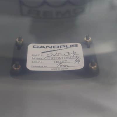 USED CANOPUS Custom Acrylic drum set 24x16BD,13x9TT,16x14,18x16FT signed by Tom Tamada image 6