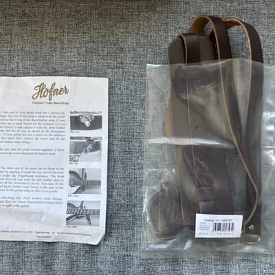 Hofner Original Leather Violin Bass Strap 2020 - Brown leather image 1