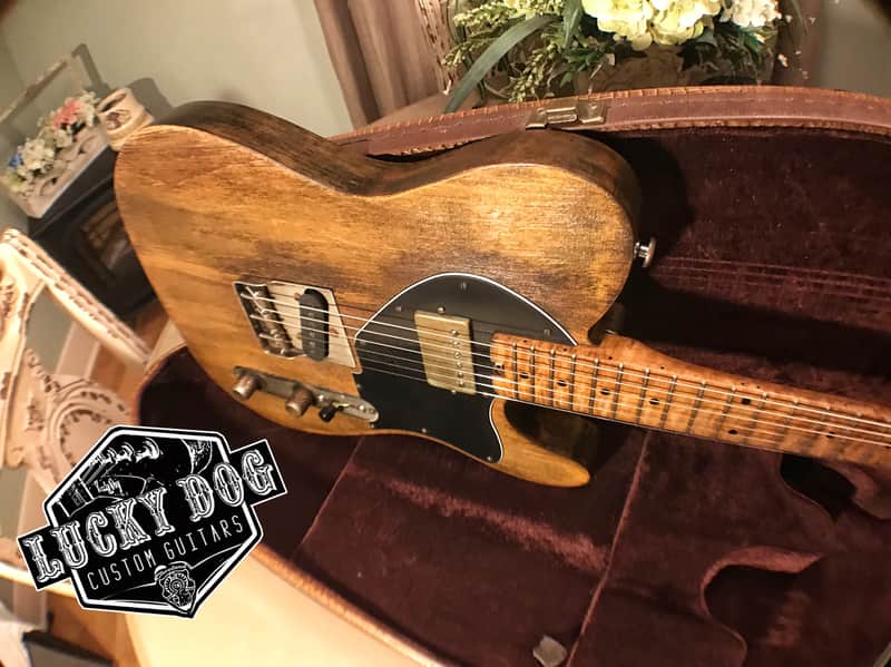 Lucky Dog Televangelist Custom relic aged telecaster tele guitar + gatorskin embossed teardrop case image 1