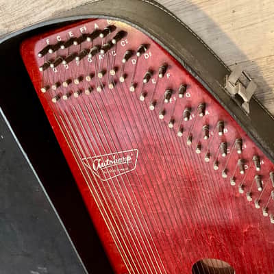 Oscar Schmidt 36-String Angel Harp - Red - w/ Case image 4