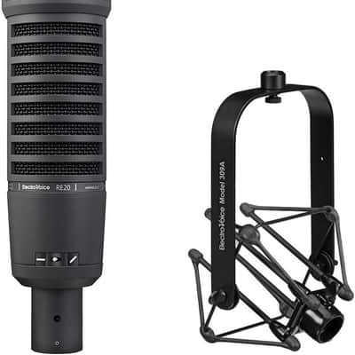 Electro-Voice RE20 Broadcast Announcer Microphone with Variable-D (Black) with Electro-Voice 309A Suspension Shock Mount