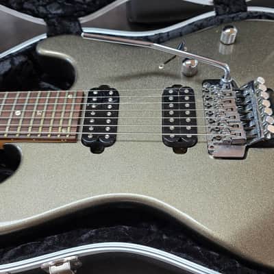 Dean Avalanche Ultra 7 String Silver Sparkle Gold Flake Seven String 24 Fret 25.5" Scale Floyd Rose HH Super Strat Electric Guitar MIK Korea Korean with hard case image 5