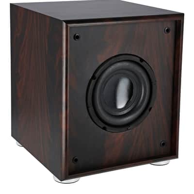 Rockville Rock Shaker Dark Wood 200w 6.5" Powered Home Theater Subwoofer Sub image 7